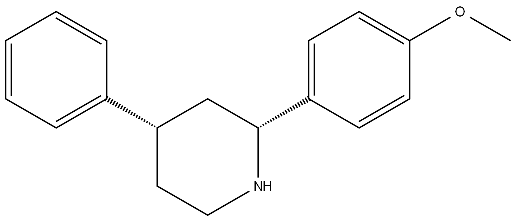 Piperidine, 2-(4-methoxyphenyl)-4-phenyl-, (2R,4S)- Struktur