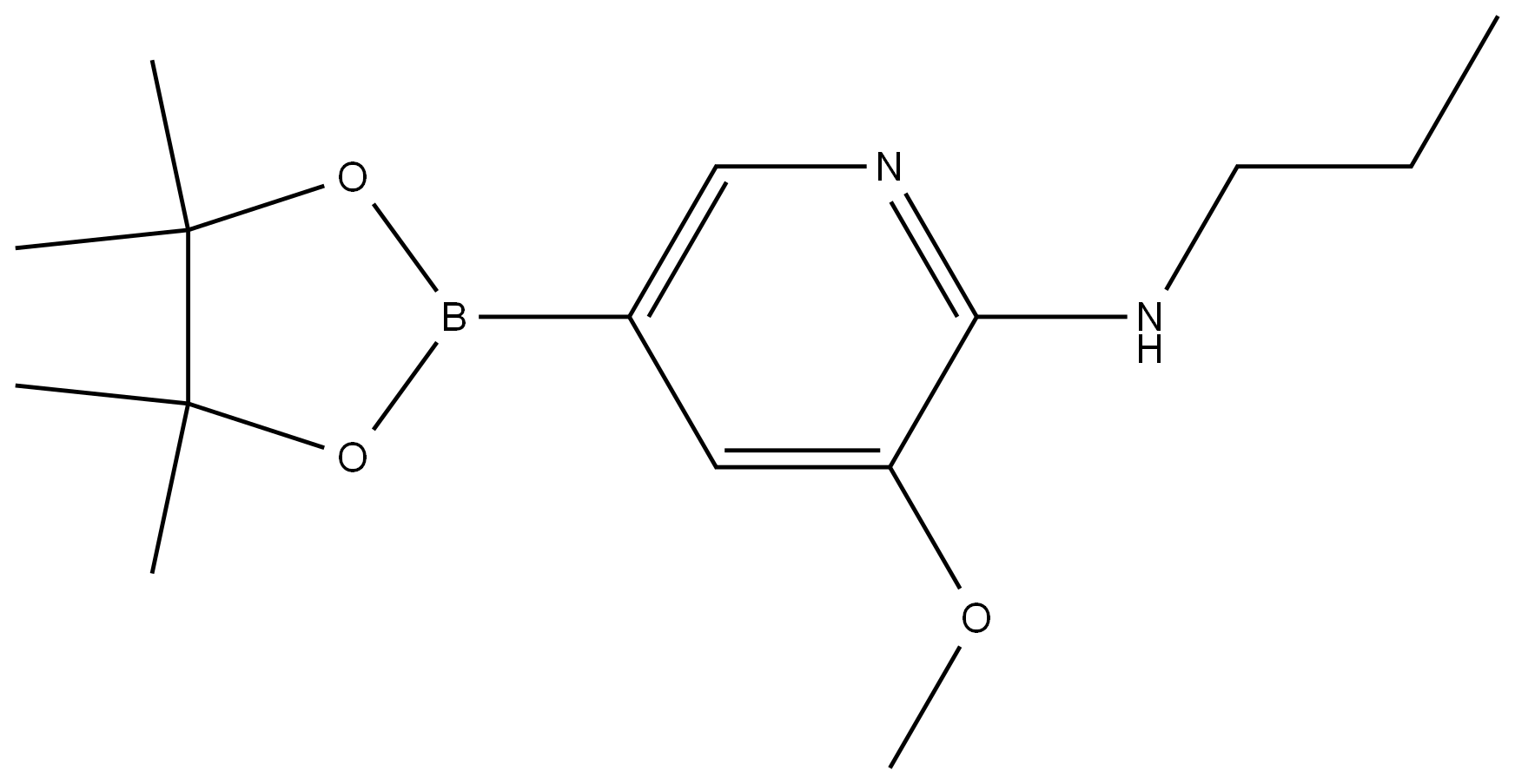 3-Methoxy-N-propyl-5-(4,4,5,5-tetramethyl-1,3,2-dioxaborolan-2-yl)-2-pyridina... 结构式
