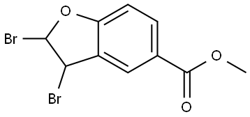5-Benzofurancarboxylic acid, 2,3-dibromo-2,3-dihydro-, methyl ester Struktur
