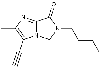 6-Butyl-3-ethynyl-5,6-dihydro-2-methyl-7H-imidazo[1,5-a]imidazol-7-one Structure