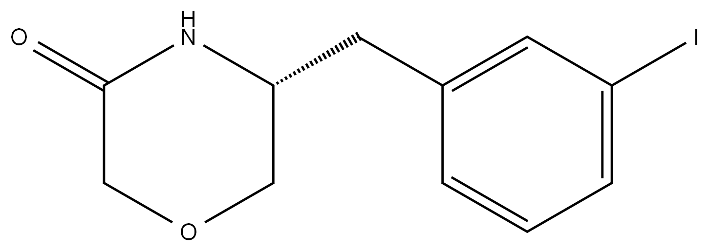 (R)-5-(3-iodobenzyl)morpholin-3-one,1435478-16-2,结构式