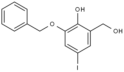 2-Hydroxy-5-iodo-3-(phenylmethoxy)benzenemethanol Structure