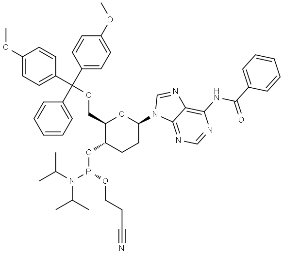 Beta-D-homoDNA-dA(Bz) Phosphoramidite Structure