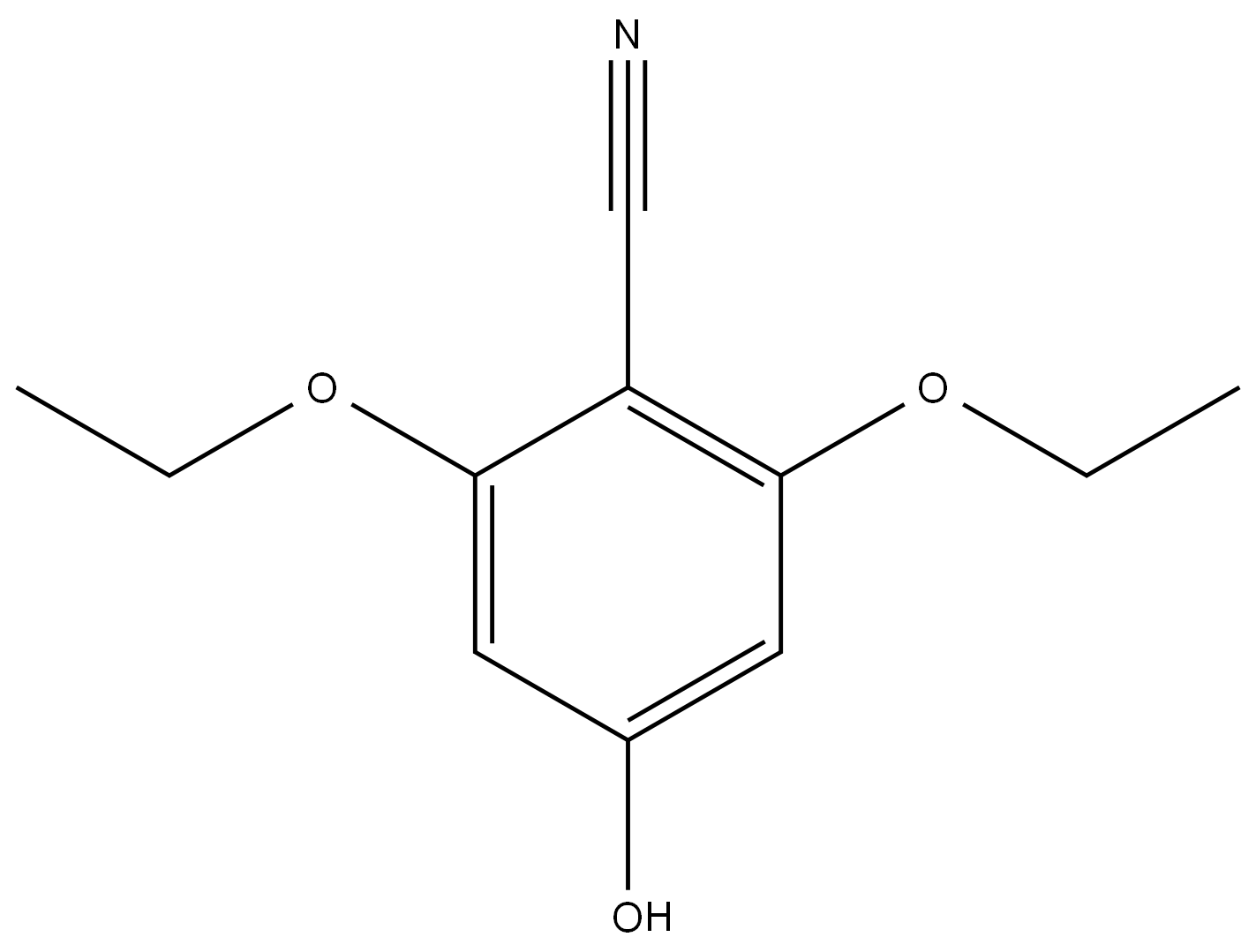 Benzonitrile, 2,6-diethoxy-4-hydroxy- Structure