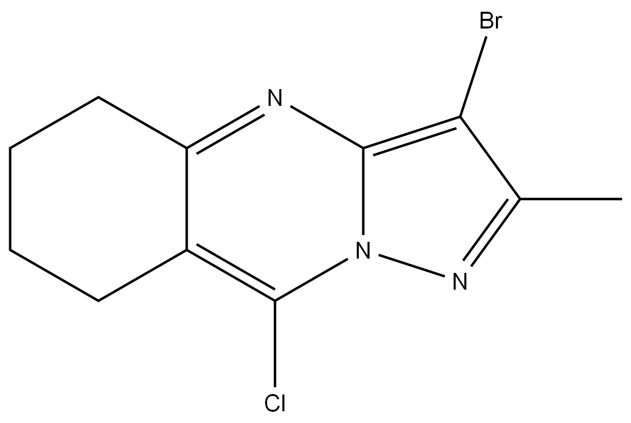 Pyrazolo[5,1-b]quinazoline, 3-bromo-9-chloro-5,6,7,8-tetrahydro-2-methyl- 结构式