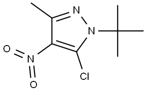 1-(tert-butyl)-5-chloro-3-methyl-4-nitro-1H-pyrazole 结构式