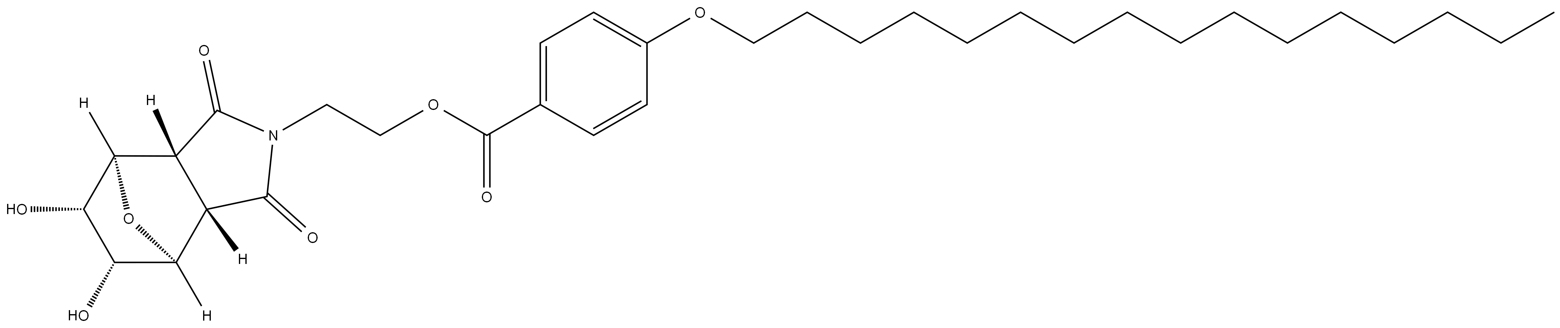 2-((3aR,4R,5S,6R,7S,7aS)-5,6-dihydroxy-1,3-dioxohexahydro-1H-4,7-epoxyisoindol-2(3H)-yl)ethyl 4-(hexadecyloxy)benzoate Structure