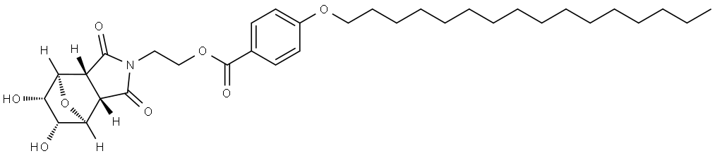 2-((3aR,4R,5S,6R,7S,7aS)-5,6-dihydroxy-1,3-dioxohexahydro-1H-4,7-epoxyisoindol-2(3H)-yl)ethyl 4-(hexadecyloxy)benzoate Structure