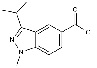 1-Methyl-3-(1-methylethyl)-1H-indazole-5-carboxylic acid Struktur
