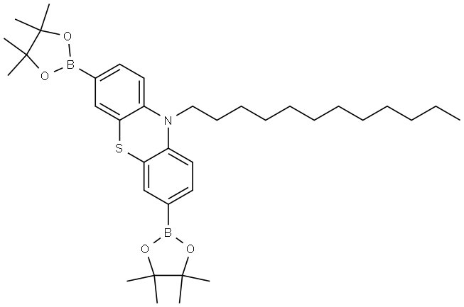 10-dodecyl-3,7-bis(4,4,5,5-tetramethyl-1,3,2-dioxaborolan-2-yl)-10H-phenothiazine Structure
