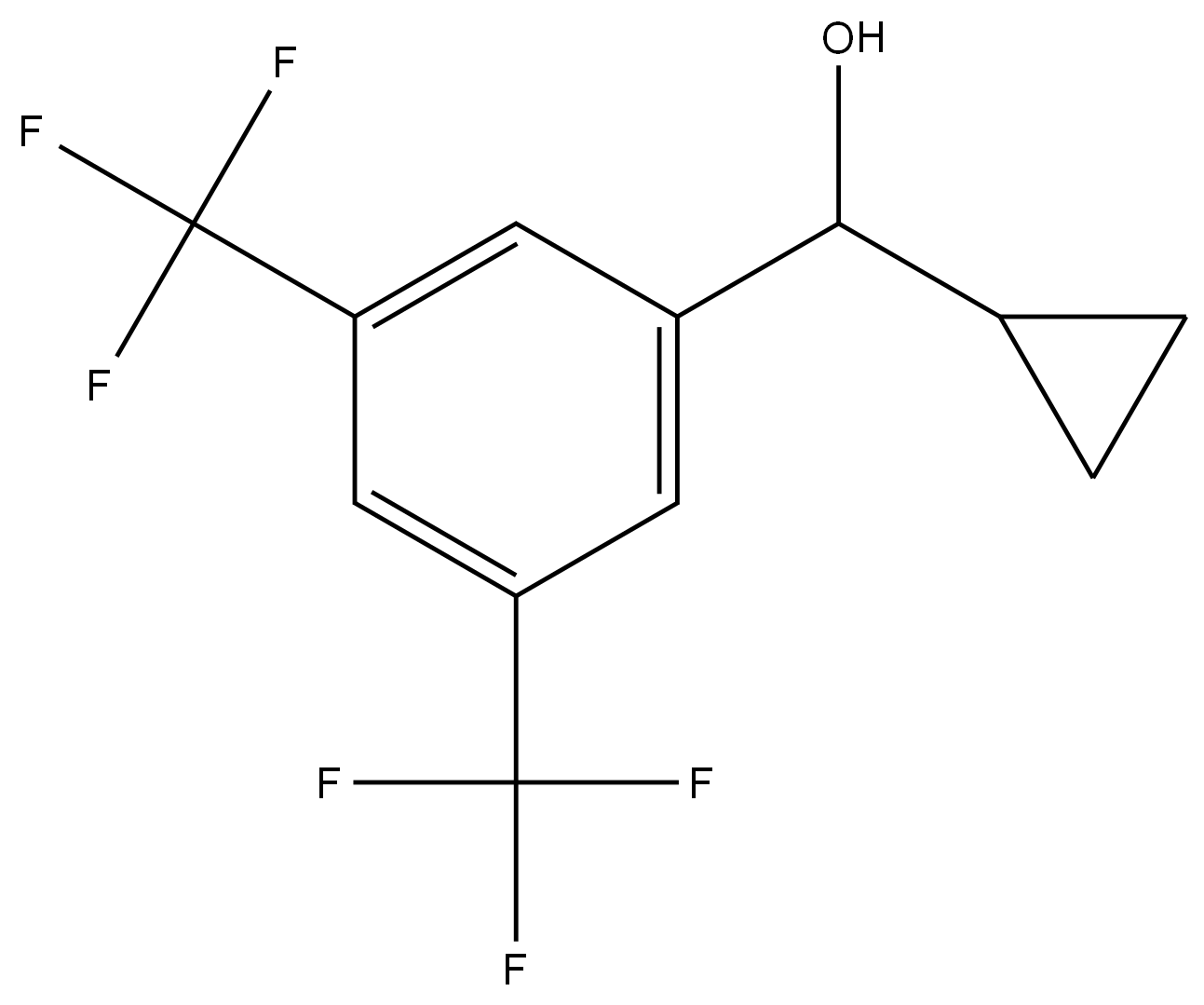 (3,5-bis(trifluoromethyl)phenyl)(cyclopropyl)methanol Structure