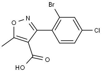 3-(2-Bromo-4-chlorophenyl)-5-methylisoxazole-4-carboxylic Acid Structure