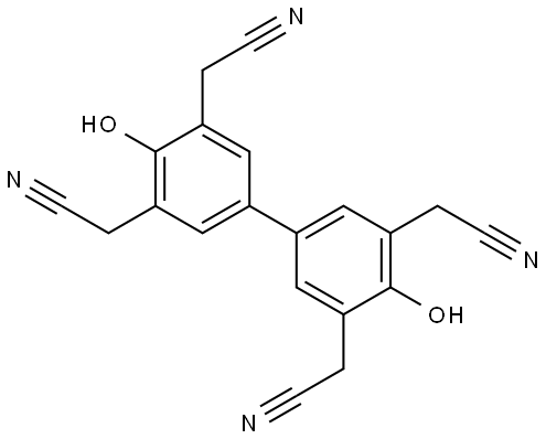 2,2',2'',2'''-(4,4'-dihydroxy-[1,1'-biphenyl]-3,3',5,5'-tetrayl)tetraacetonitrile,1520920-94-8,结构式
