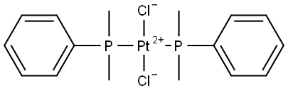 Platinum,dichlorobis(dimethylphenylphosphine)-, (SP-4-2)- Struktur