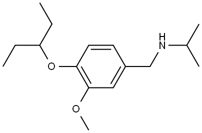 4-(1-Ethylpropoxy)-3-methoxy-N-(1-methylethyl)benzenemethanamine 化学構造式