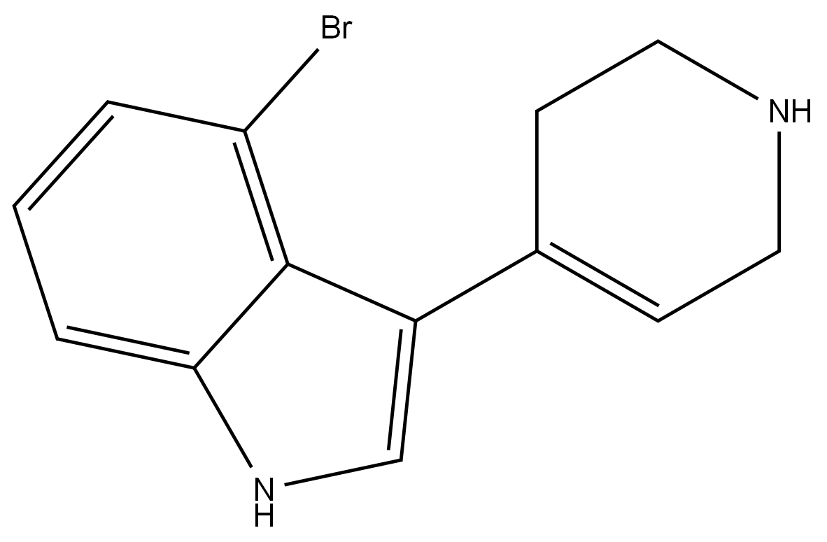 4-Bromo-3-(1,2,3,6-tetrahydropyridin-4-yl)-1H-indole 结构式