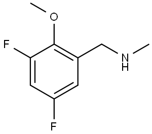 3,5-Difluoro-2-methoxy-N-methylbenzenemethanamine 结构式