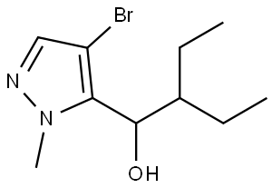 1-(4-bromo-1-methyl-1H-pyrazol-5-yl)-2-ethylbutan-1-ol Struktur