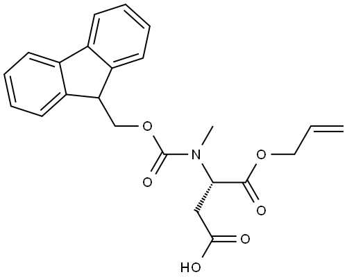 L-Aspartic acid, N-[(9H-fluoren-9-ylmethoxy)carbonyl]-N-methyl-, 1-(2-propen-1-yl) ester,1608089-69-5,结构式