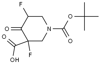 1-(tert-Butoxycarbonyl)-3,5-difluoro-4-oxopiperidine-3-carboxylic acid Struktur