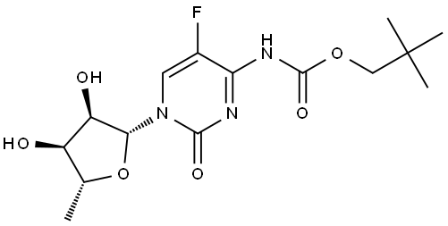 5'-deoxy-5-fluoro-N4-(neopentyloxycarbonyl)-cytidine Struktur