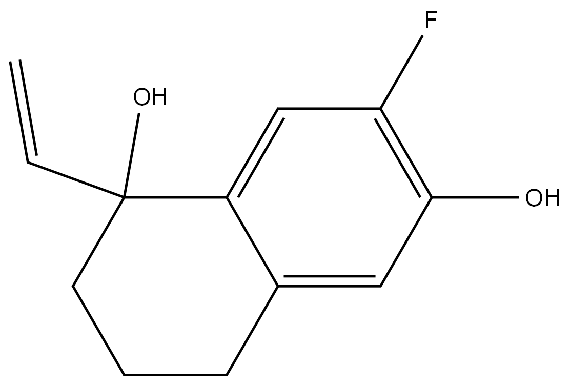 1-Ethenyl-7-fluoro-1,2,3,4-tetrahydro-1,6-naphthalenediol Struktur