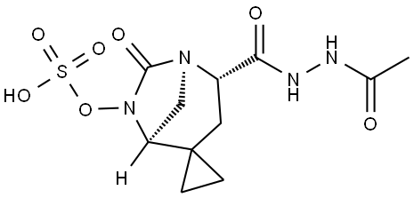 (1′R,2′S,5′R)-7′-Oxo-6′-(sulfooxy)spiro[cyclopropane-1,4′-[1,6]diazabicyclo[3.2.1]octane]-2′-carboxylic acid 2′-(2-acetylhydrazide) Structure