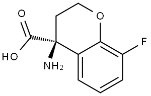 (S)-4-Amino-8-fluoro-3,4-dihydro-2H-1-benzopyran-4-carboxylic acid Struktur