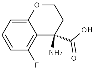 (R)-4-Amino-5-fluoro-3,4-dihydro-2H-1-benzopyran-4-carboxylic acid 结构式