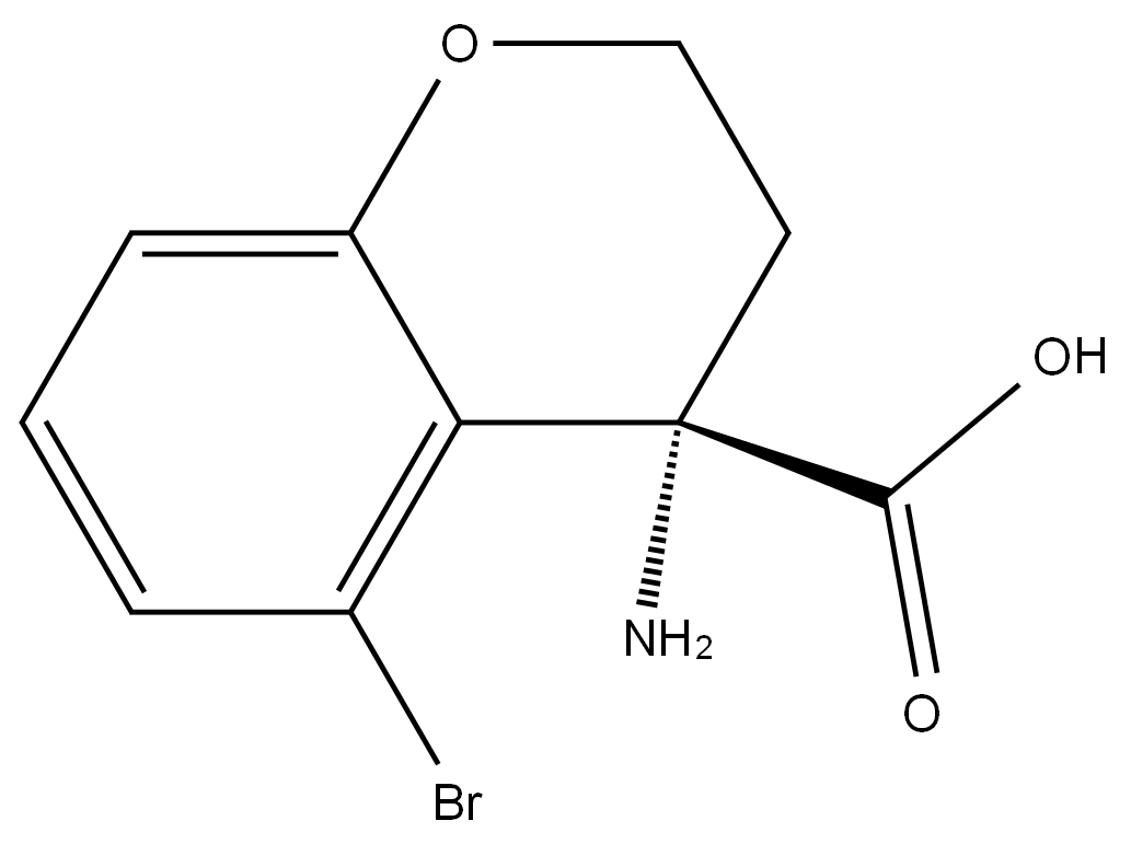(S)-4-Amino-5-bromo-3,4-dihydro-2H-1-benzopyran-4-carboxylic acid Struktur