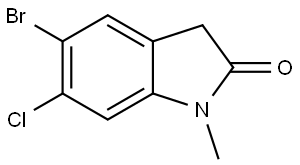 5-bromo-6-chloro-1-methylindolin-2-one Structure