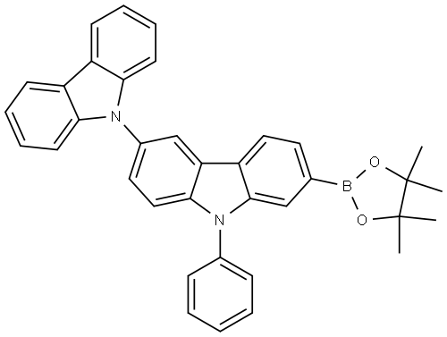 3,9′-Bi-9H-carbazole, 9-phenyl-7-(4,4,5,5-tetramethyl-1,3,2-dioxaborolan-2-yl)- Structure