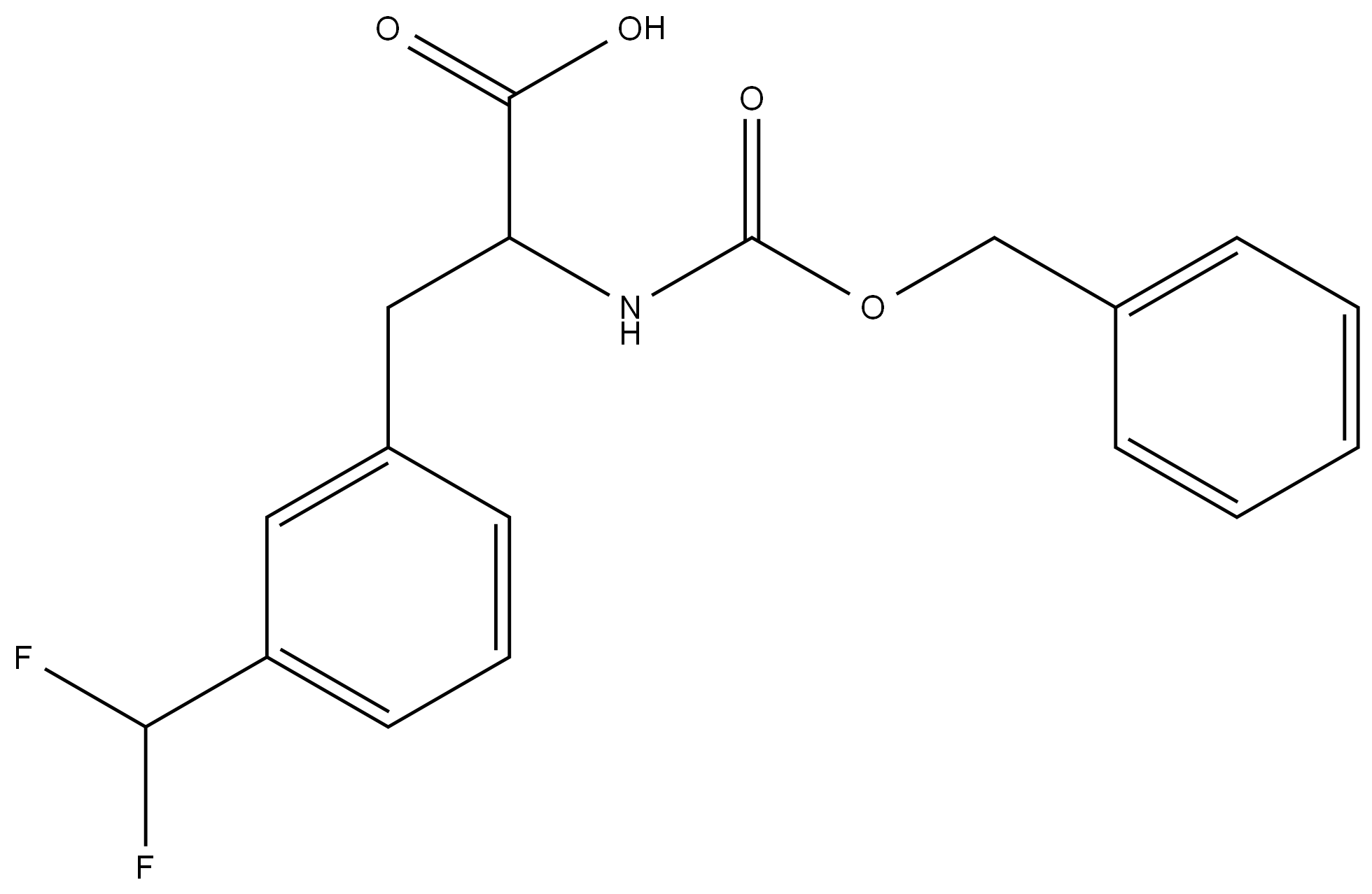 2-(((benzyloxy)carbonyl)amino)-3-(3-(difluoromethyl)phenyl)propanoic acid Struktur