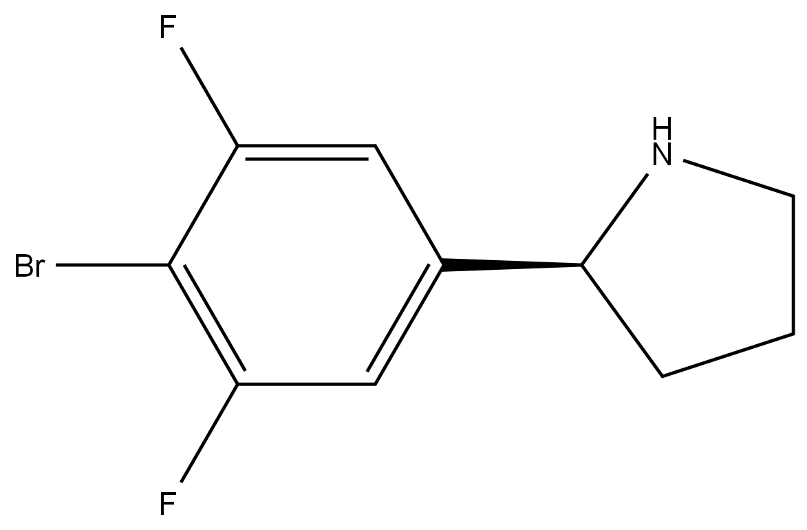 (2S)-2-(4-Bromo-3,5-difluorophenyl)pyrrolidine Struktur
