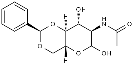 2-acetamido-4,6-O-benzylidene-2-deoxy-D-glucopyranose Structure