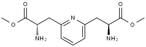 (S)-2-Amino-3-[6-((S)-2-amino-2-methoxycarbonyl-ethyl)-pyridin-2-yl]-propionic acid methyl ester Structure