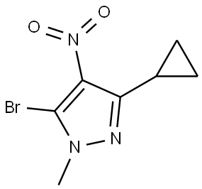 5-bromo-3-cyclopropyl-1-methyl-4-nitropyrazole 结构式