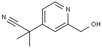 2-(2-(羟甲基)吡啶-4-基)-2-甲基丙腈, 1781609-50-4, 结构式