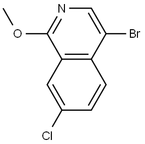 4-溴-7-氯-1-甲氧基异喹啉, 1782837-67-5, 结构式