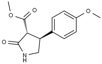 methyl (3R,4S)-4-(4-methoxyphenyl)-2-oxo-pyrrolidine-3-carboxylate Structure