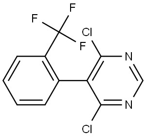 Pyrimidine, 4,6-dichloro-5-[2-(trifluoromethyl)phenyl]- Structure