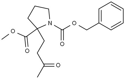 1-benzyl 2-methyl 2-(3-oxobutyl)pyrrolidine-1,2-dicarboxylate Struktur