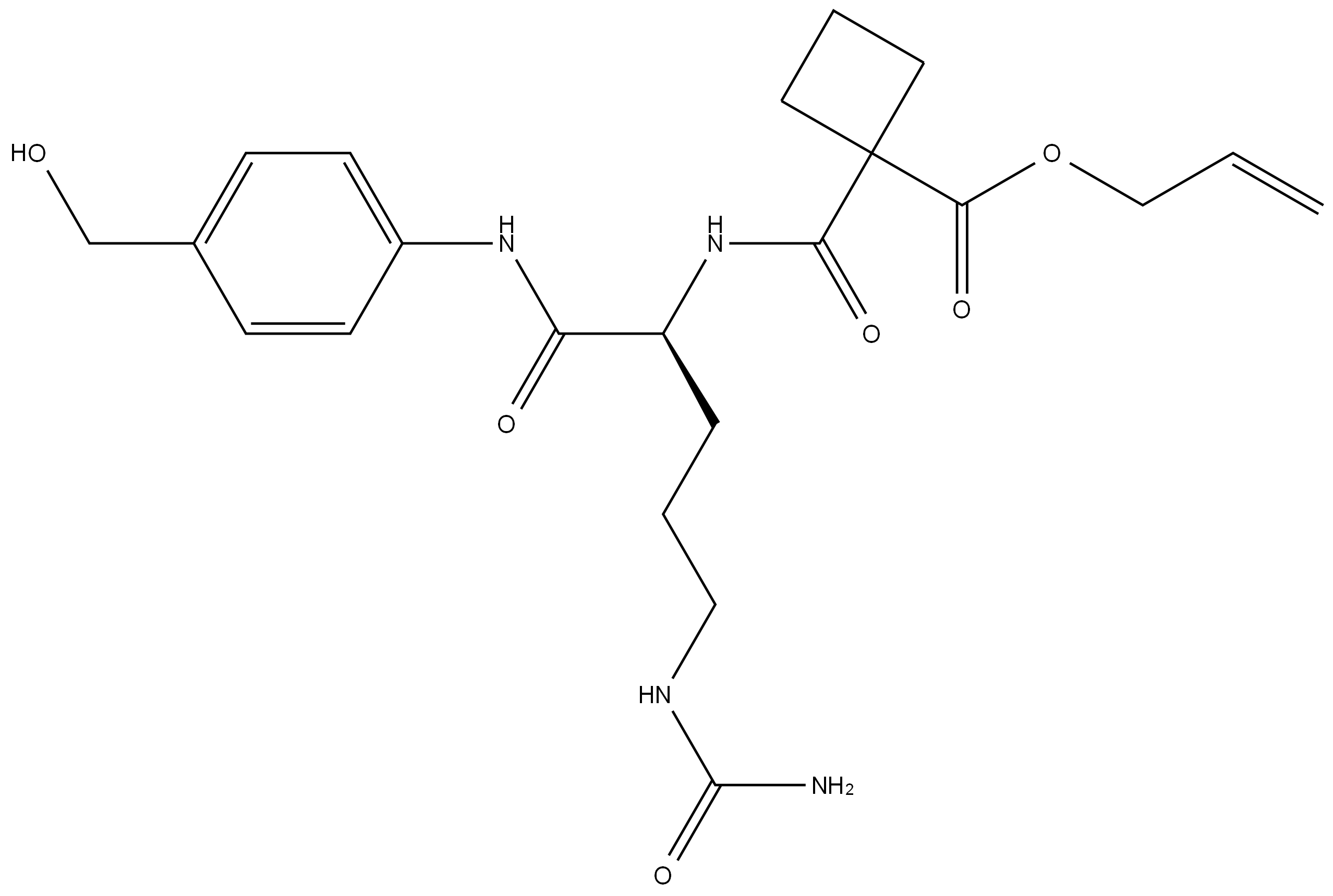 Allyloxy-cBut-Cit-PAB-OH 结构式