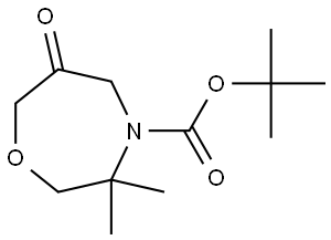tert-Butyl 3,3-dimethyl-6-oxo-1,4-oxazepane-4-carboxylate Struktur