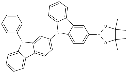 2,9′-Bi-9H-carbazole, 9-phenyl-3′-(4,4,5,5-tetramethyl-1,3,2-dioxaborolan-2-yl)- 结构式