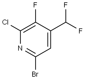 6-Bromo-2-chloro-4-(difluoromethyl)-3-fluoropyridine Structure