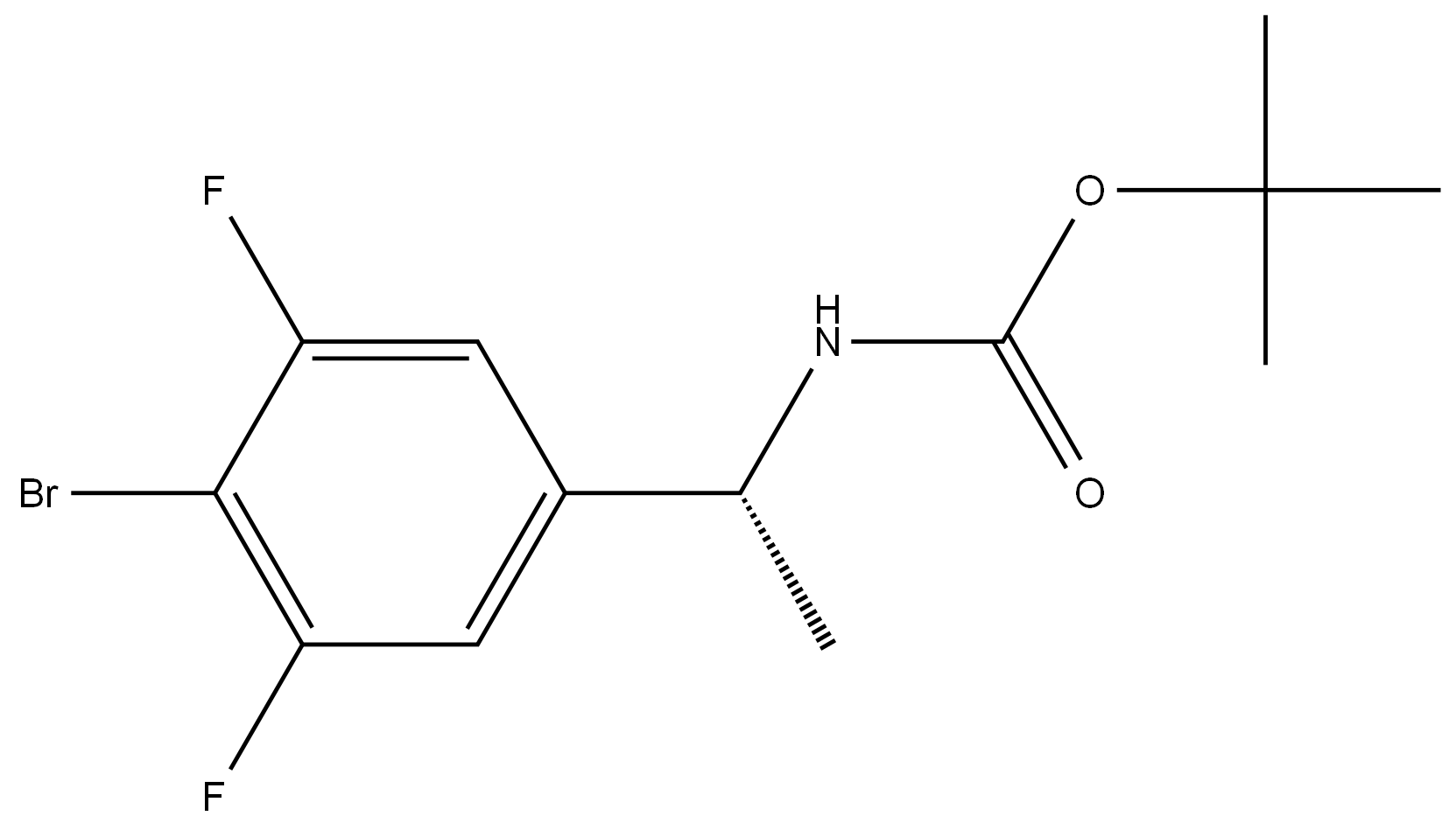 tert-butyl (R)-(1-(4-bromo-3,5-difluorophenyl)ethyl)carbamate Structure