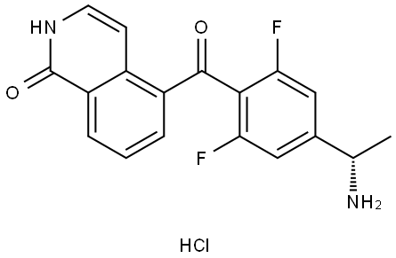 (S)-5-(4-(1-aminoethyl)-2,6-difluorobenzoyl)isoquinolin-1(2H)-one hydrochloride Structure