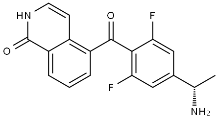 (S)-5-(4-(1-aminoethyl)-2,6-difluorobenzoyl)isoquinolin-1(2H)-one 结构式