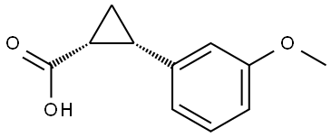 Cyclopropanecarboxylic acid, 2-(3-methoxyphenyl)-, (1R,2S)- Structure